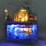 DIY Miniature Dollhouse Kit,UniHobby DIY Dollhouse Wooden Tiny House Toy Gift with Furniture Dust Proof LED Lights for Adults