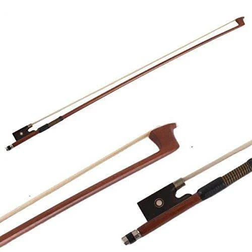 AMZZ 4/4 Full Size Violin Bow - Octagonal Brazilwood Stick, Mongolian White Horse Hair, for 4 4 Violin & Intermediate to Advanced Players (4/4 Size Violin Bow)