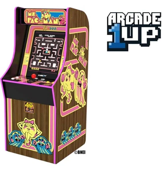 ARCADE1UP Ms. Pac Man 40th Anniversary Classic 10 in 1 Coinless Arcade Video Game Cabinet Machine for Home Rec Rooms