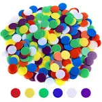 Coopay 900 Pieces Counters Counting Chips Plastic Markers Mixed Colors for Bingo Chips Game Tokens, Contain Orange, Blue, Green, Yellow, Red, Purple Colors