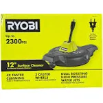 Ryobi 12 in. 3100 PSI Electric Pressure Washer with Caster Wheels