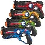 Set of 4 Infrared Laser Tag Blaster Set, Indoor/Outdoor Lazer Tag Toys for Kids