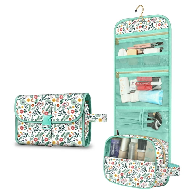  Portable Toiletry Cosmetic Travel Bag, Large Water Resistant Hanging Spring