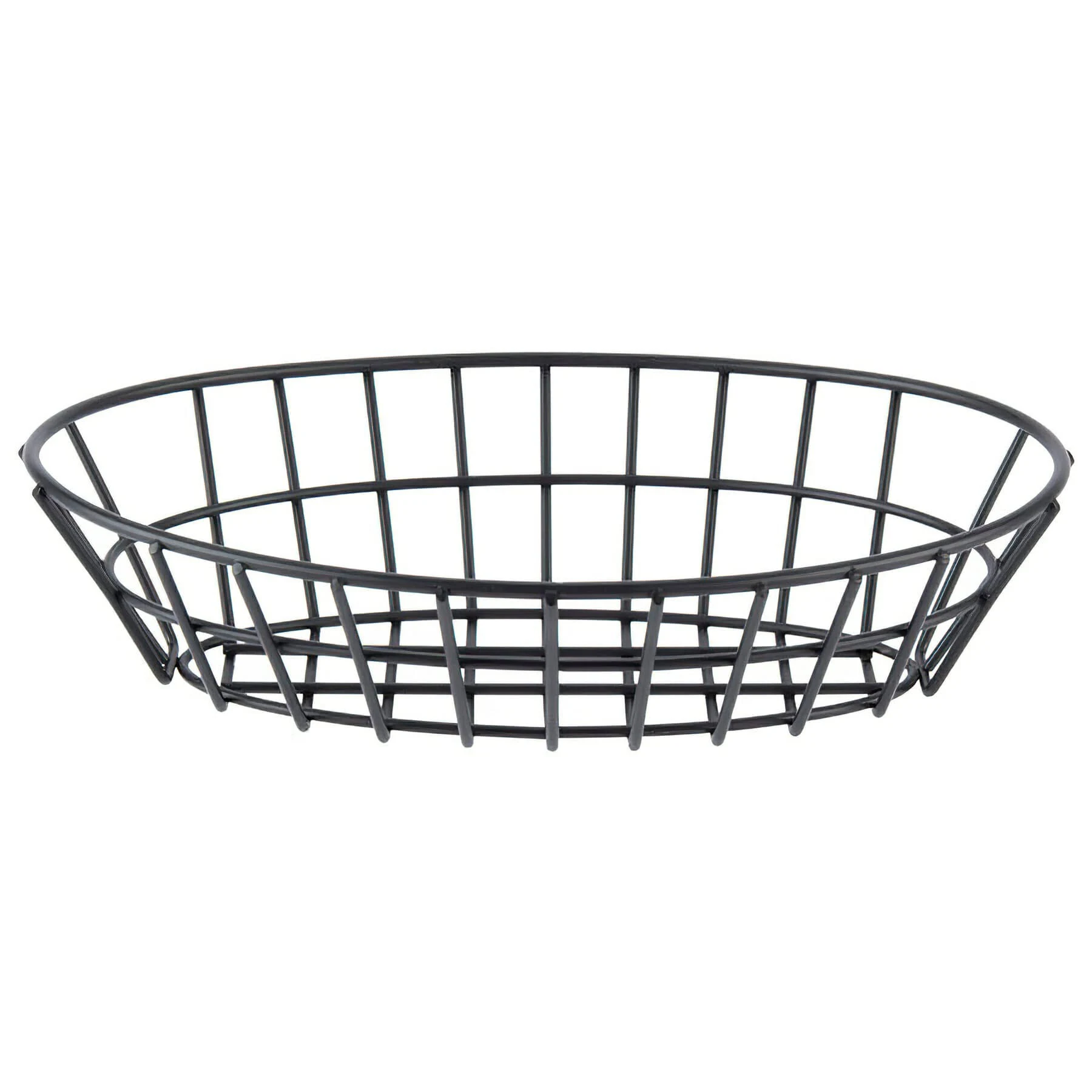 G.E.T. 4-30188 12" x 8.25" Oval Basket, 2" Clipper Mill, Iron Powder Coated