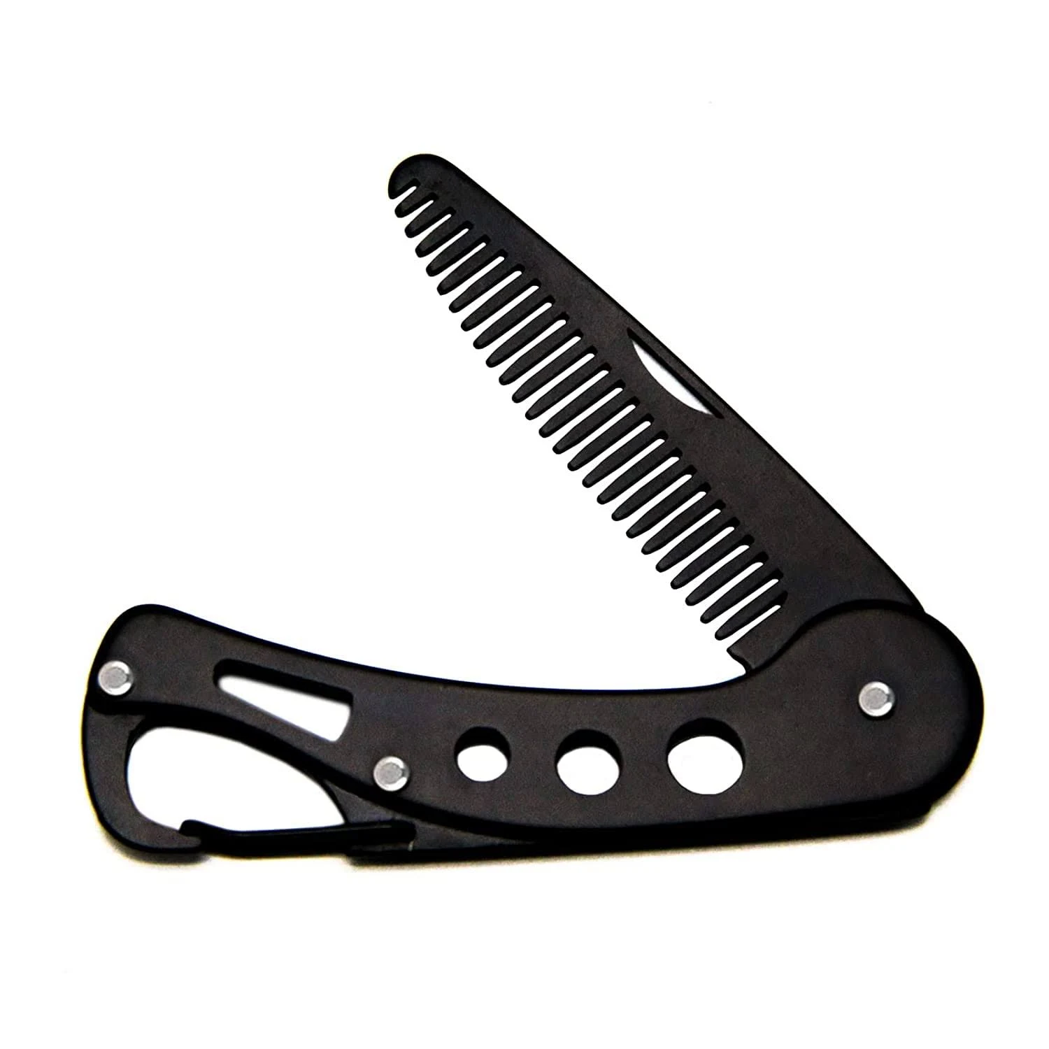 Stainless Steel Folding Beard Comb For Men, Mustache Comb Multifunctional Pocket Beard for Men Beard Mustache Stylin