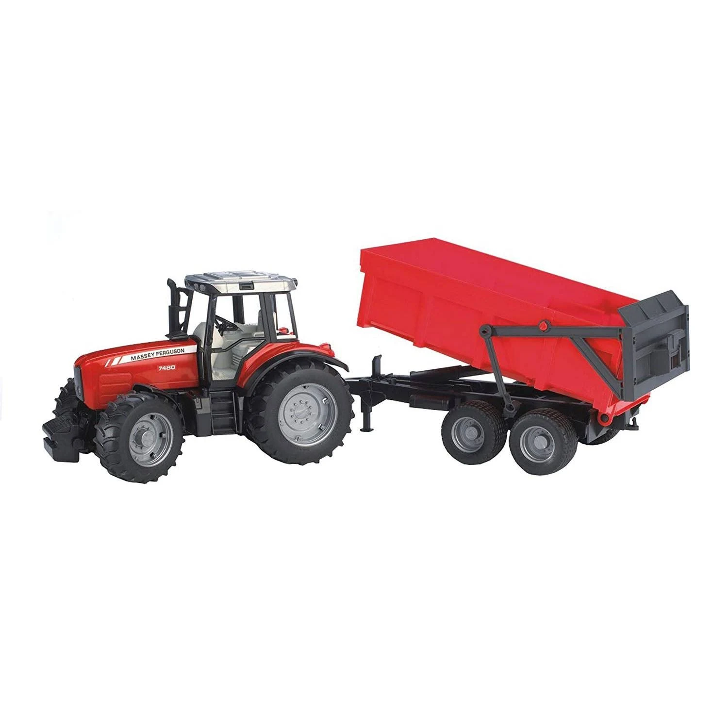 Massey Ferguson 7480 with tipping trailer