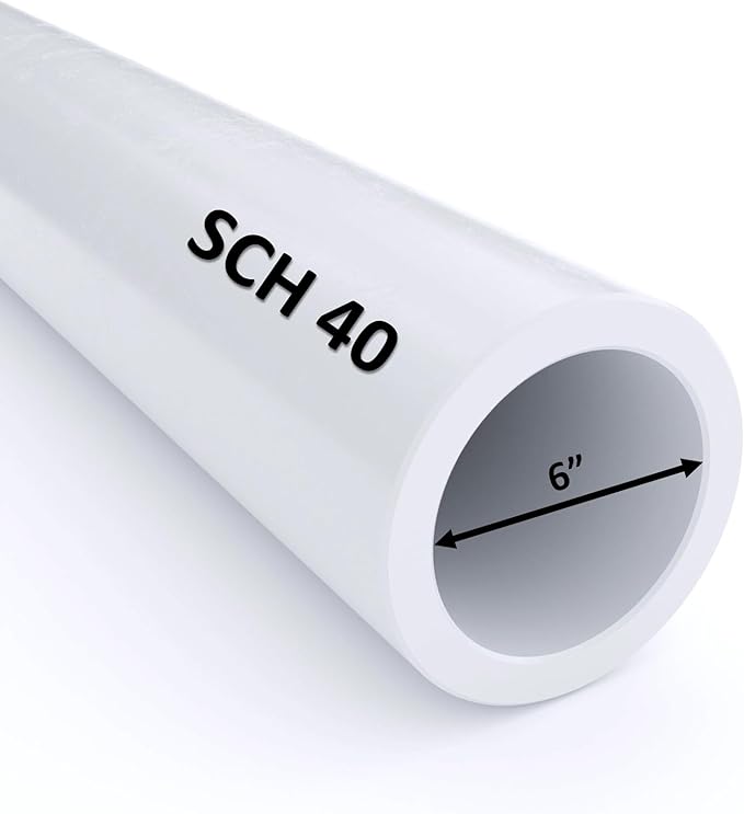 6" Schedule 40 PVC Pipe (Cut to Custom Lengths) (6" x 3')