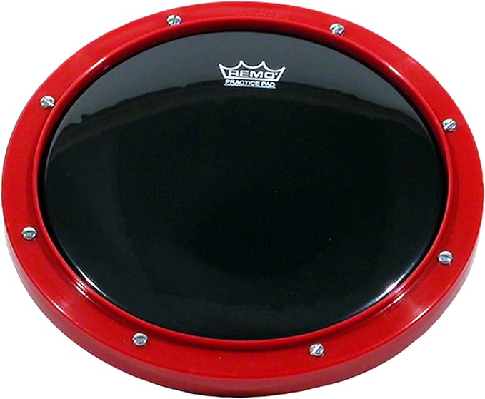 Remo RT-0010-58 10" Red Tunable Practice Pad with Ambassador Ebony Drumhead