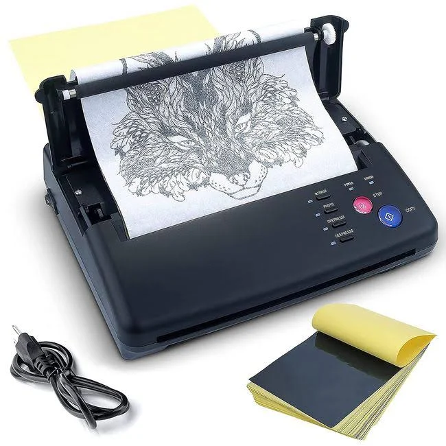 Tattoo Transfer Stencil Machine Copier Printer Thermal Tattoo Kit 20Pc Stencil