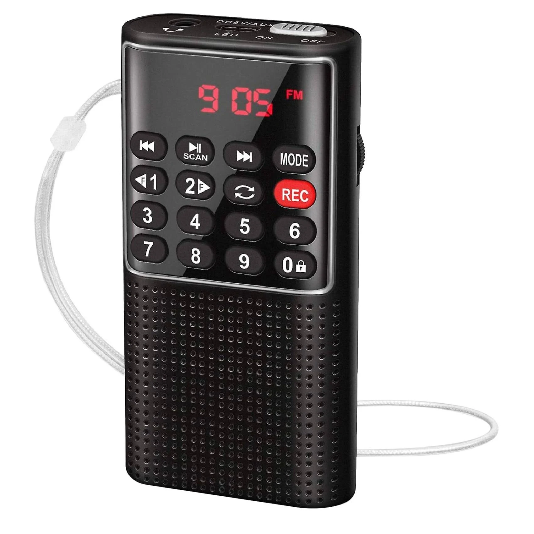 Pocket FM Walkman Radio Portable Battery Radio with Recorder, Lock Key, SD Card ...