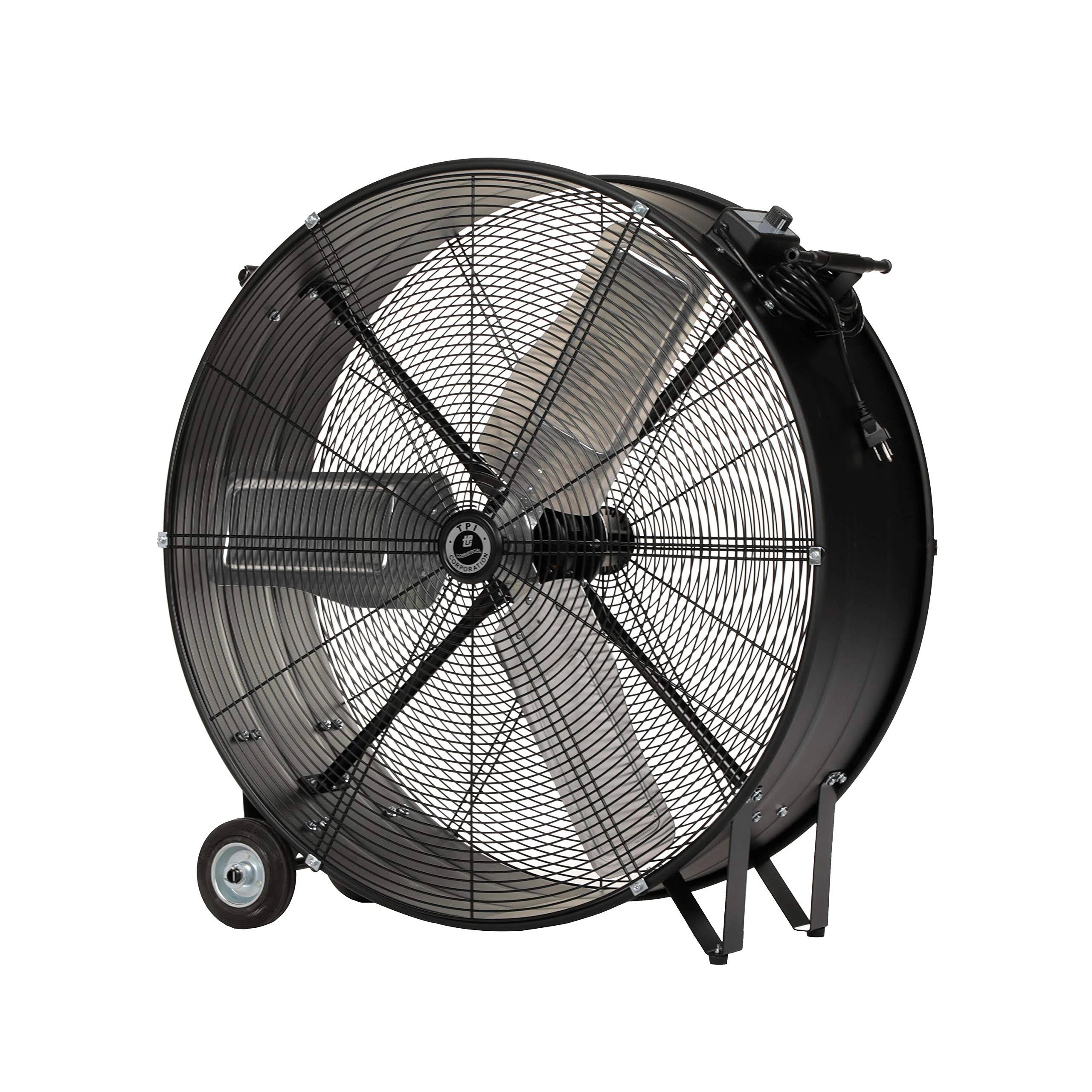 TPI CPBS30D Commercial Direct Drive Portable Blower, 30 inch Steel Stationary Base w/Wheels, 120V, 1/5HP Non-Oscillating Motor, 2-Speed, UL & C-UL Listed