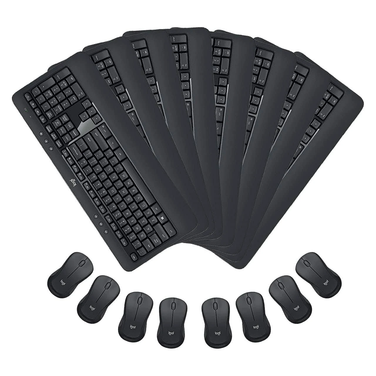 Logitech MK540 Advanced Wireless Keyboard & Mouse Combo Travel Home Office Modern Bundle for PC & Laptop, Pack of 8