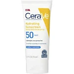 CeraVe Hydrating Face Mineral Sunscreen SPF 50 for All Skin Types, 2.5 fl oz