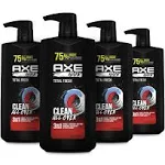 Axe 3 in 1 Body Wash Shampoo and Conditioner Easy Hair and Body Wash for Men Wash and Care Total Fresh Light and Fresh S