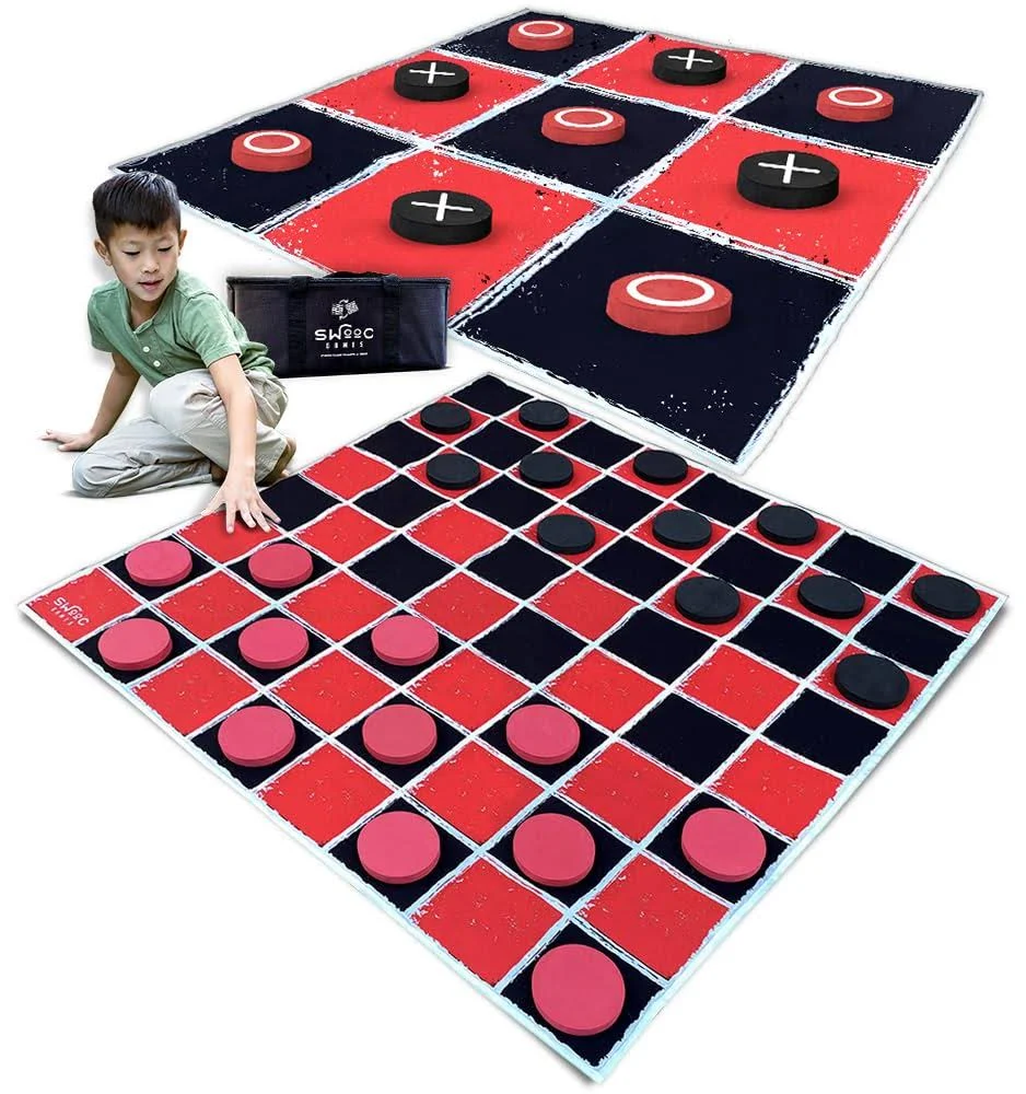 SWOOC Games Giant Checkers & Tic Tac Toe Game