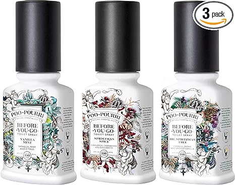 Poo-Pourri Before-You-Go Toilet Spray, Set, Pumkin Spice, Apple Cider and Amalfi Flush 2 Ounce Bottles