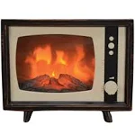 Decorative Realistic Fireplace Compact Retro Television with LED Moving Flame Effect, Hearth-Like-Glow With Electric Fireplace TV Look For Indoors by ELYYT