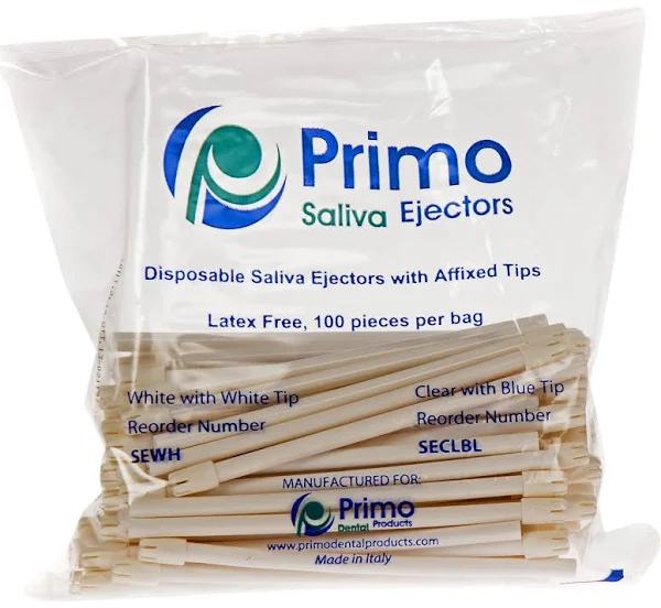 SEWH Saliva Ejectors, White (Pack of 100)