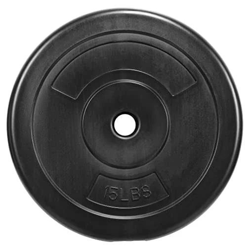 Vinyl Standard 1-Inch Plate Weight Plate for Strength Training and Weightlifting, Pairs or Sets