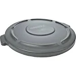 Rubbermaid Commercial - BRUTE Self-Draining Flat Top Lids for 20 gal Round BRUTE Containers, 19.88" Diameter, Gray