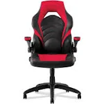 Staples Emerge Vortex Bonded Leather Ergonomic Gaming Chair, Black and Red