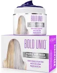 Bold Uniq Purple Hair Mask - For Blonde, Platinum, Bleached, Silver, Gray, Ash & Brassy Hair - Remove Yellow Tones, Reduce Brassiness and Condition Dry, Damaged Hair - Cruelty Free & Vegan - 6.76Fl Oz