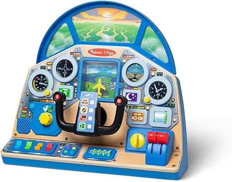 Melissa & Doug Jet Pilot Interactive Dashboard Wooden Toy for Boys and Girls Ages 3+ - FSC-Certified Materials