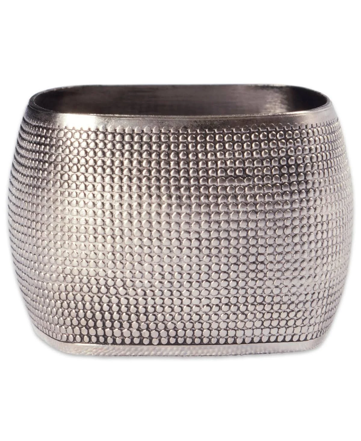 DII Decorative Assorted Silver Napkin Ring Set, One Size, Silver Textured Square, 6 Count