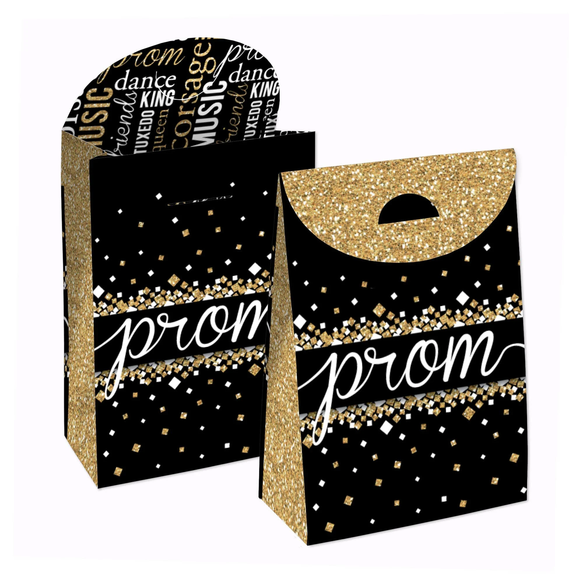 Prom - Prom Night Gift Favor Bags - Party Goodie Boxes - Set of 12