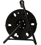 Woods 22849 Metal Extension Cord Reel Stand In Black Heavy Duty Quick Snap and