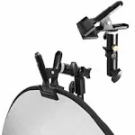 LimoStudio 32 inch [5 Color in 1] Round Photo Lighting Reflector, Pop Up Disc Reflector Kit, White/Black/Silver/Gold/Translucent, with Studio Light Stand, Super Clamp Mount Bracket, AGG2914