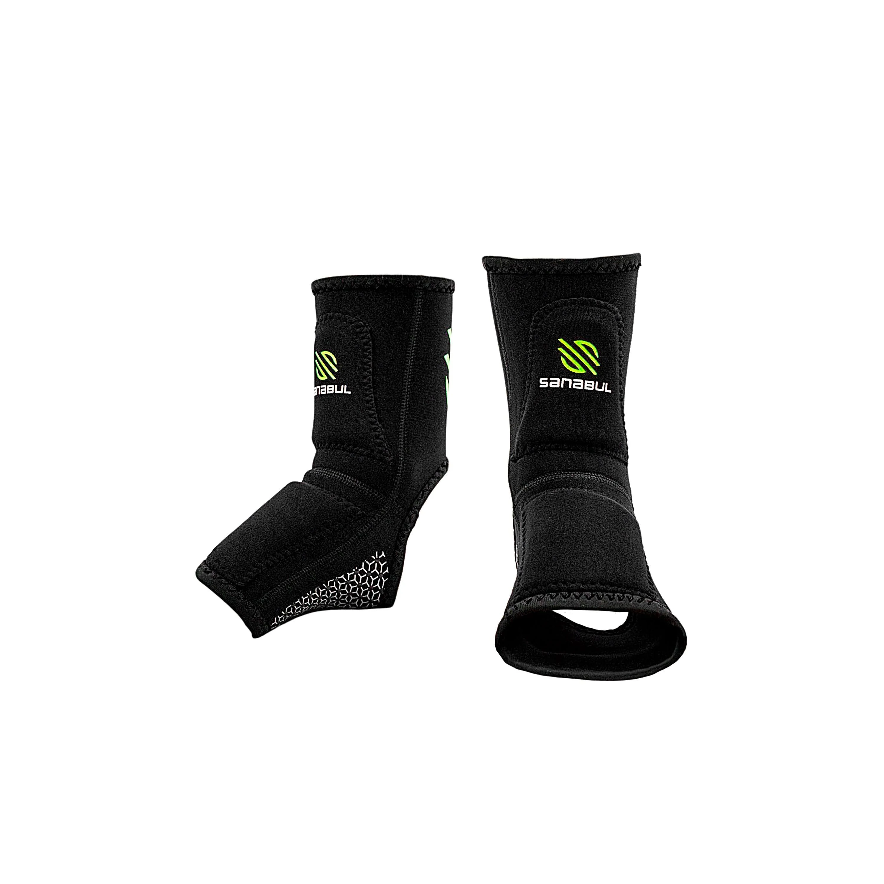 Sanabul Essential Gel Ankle Guard for MMA Sparring Kickboxing Striking Martial Arts Ankle Sleeves for Men & Women Ankle and Foot Protection 1 Pair - Green, S/M