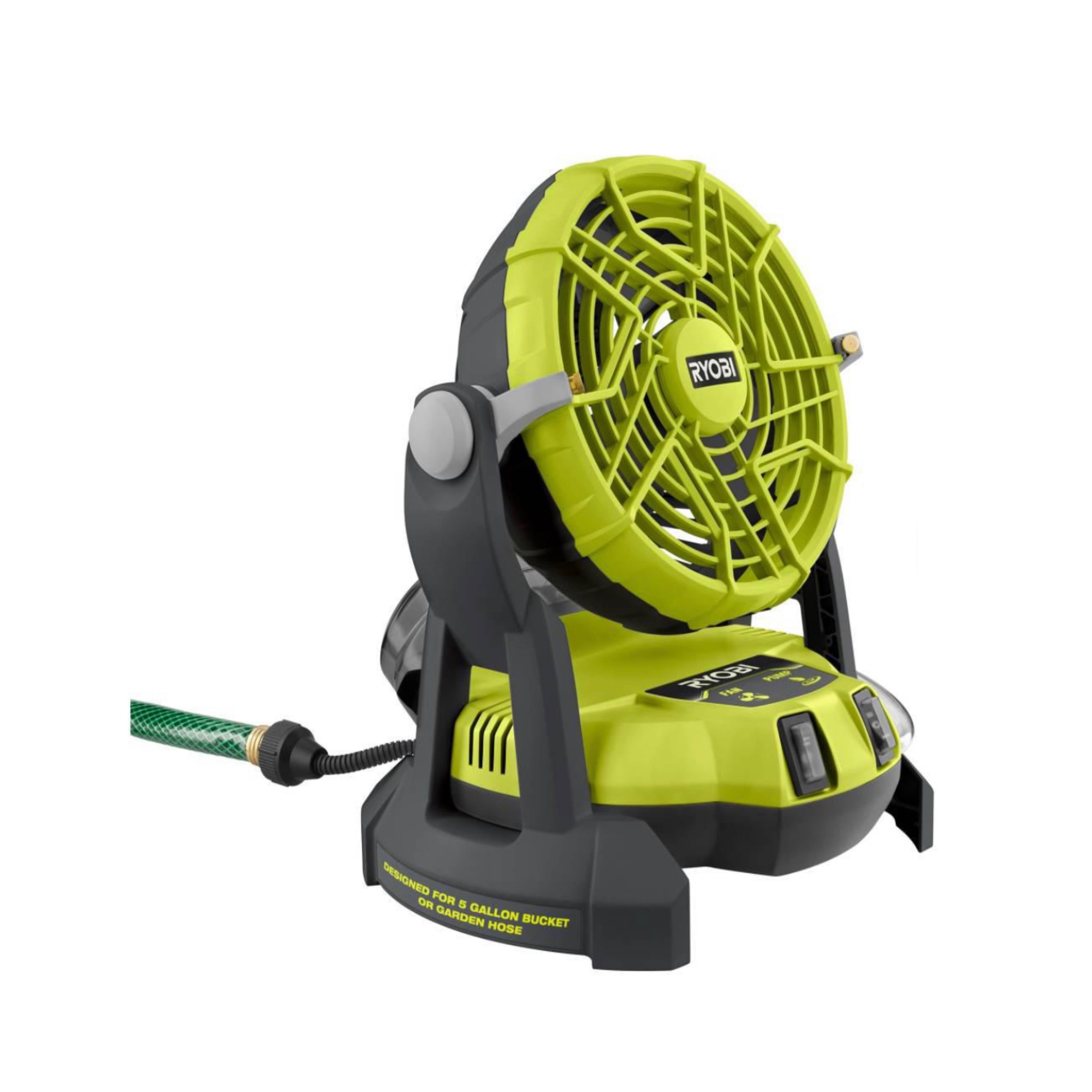 Ryobi 18-Volt One+ Bucket Top Misting Fan Kit