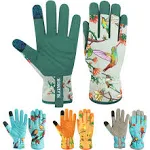 SLARMOR Leather-Gardening-Gloves for Women - Thorn-Proof Work-Gloves with Touch Screen for Weeding, Digging, Planting,Pruning Yard Garden Gloves -Smal