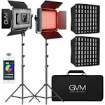 GVM 1000D RGB LED Light Panel (2-Light Kit with Softboxes)