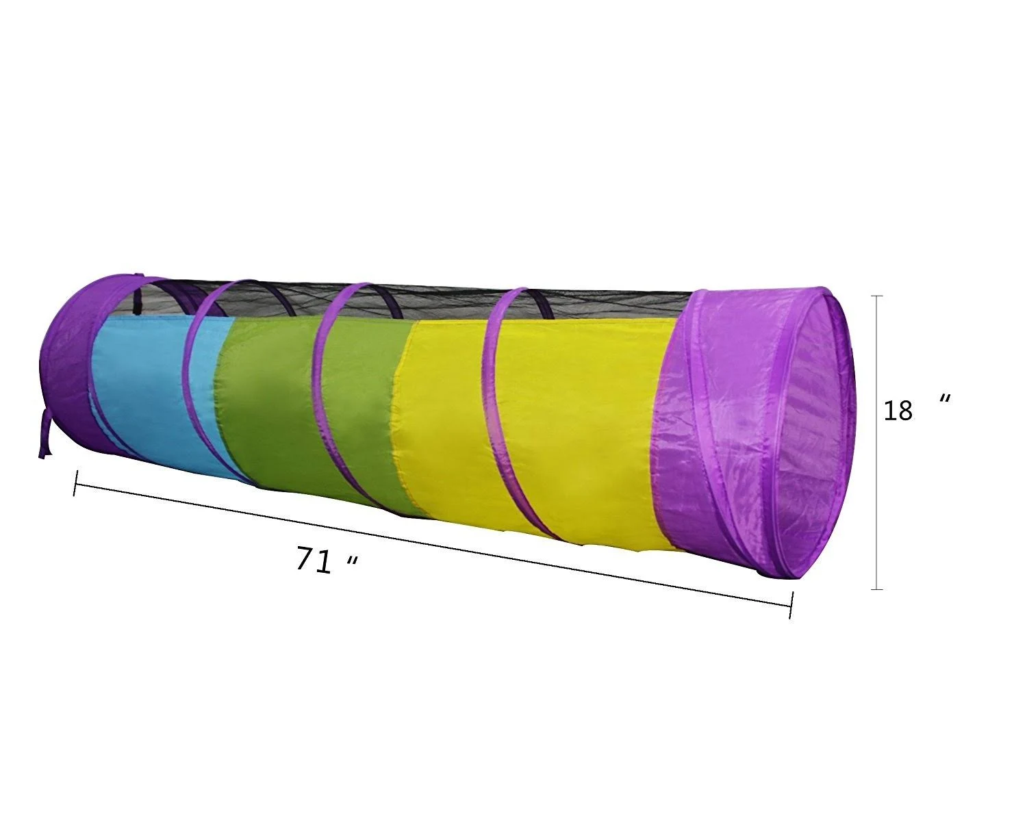 Kiddey Multicolored Play Tunnel for Kids (6’) – Crawl and Explore Tent, with See Through Mesh Sides, Promotes Healthy Fi