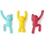 Umbra - Buddy Wall hook set of 3, blue / yellow / red