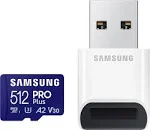 SAMSUNG PRO Plus + Reader 128GB microSDXC Up to 160MB/s UHS-I, U3, A2, V30, Full HD & 4K UHD Memory Card for Android Smartphones, Tablets, Go Pro and DJI Drone (MB-MD128KB/AM)