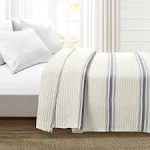 Lush Decor Comforter Farmhouse Stripe, Full/Queen, Navy