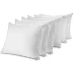 Circles Home 100% Cotton Zippered Pillow Protectors Standard 6 Pack, White