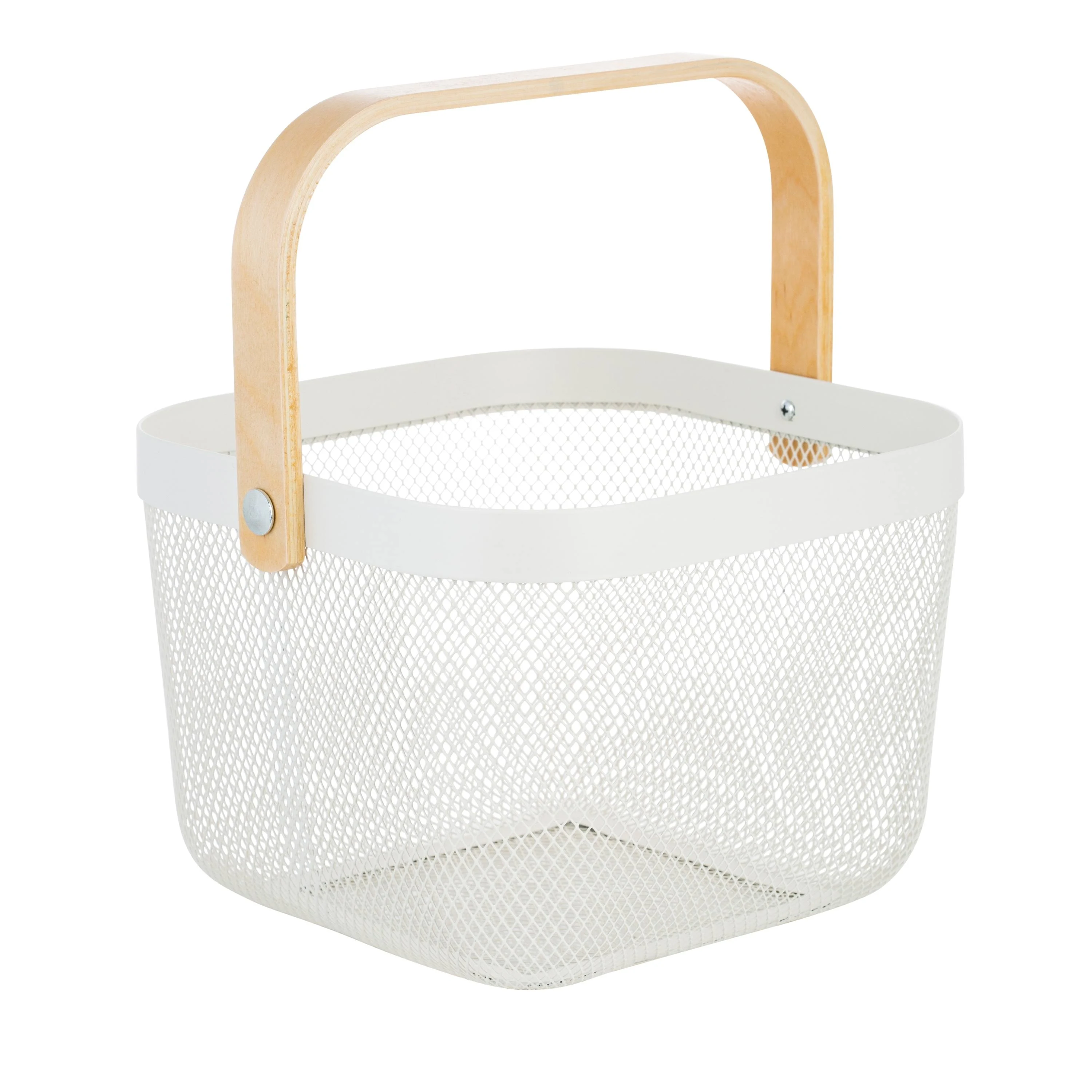 Simplify White Mesh Tote with Bamboo Handle | Michaels®