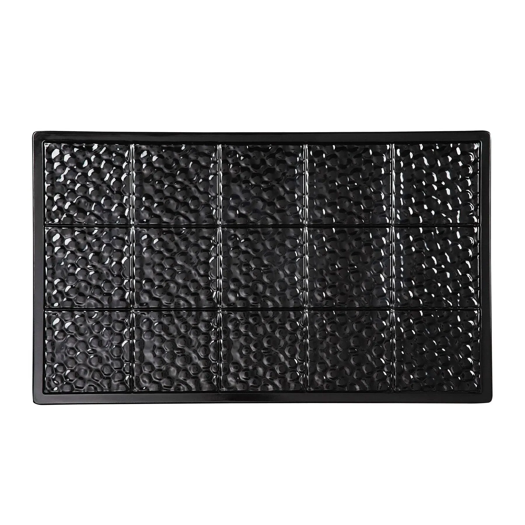 Tile, full size, 21-1/2in. x 13in., solid, for cold application only, break-resistant, dishwasher safe, melamine, black, NSF