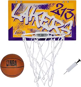 Franklin Sports NBA Team Over the Door Basketball Hoops - Kids Indoor Mini Basketball Hoop + Ball Set - NBA Fan Mini Hoops