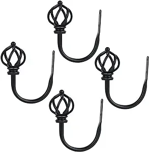 KAMANINA Decorative Curtain Drapery Holdbacks Twisted Cage Finials, Bronze(1 Pair/2 Pack), Small