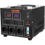 VEVOR Voltage Converter Transformer, 5000W, Heavy Duty Step Up/Down Transformer, Convert from 110 Volt to 220 Volt and from 220 Volt to 110 Volt, with US Outlet EU Outlet 5V USB Port, CE Certified