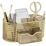 Gold Desk Organizers and Accessories - Gold Desk Accessories for Women Office - Desk Organizer Gold Office Desk Accessories - Office Supplies Gold Storage Small Desk Organizers and Accessories Gold