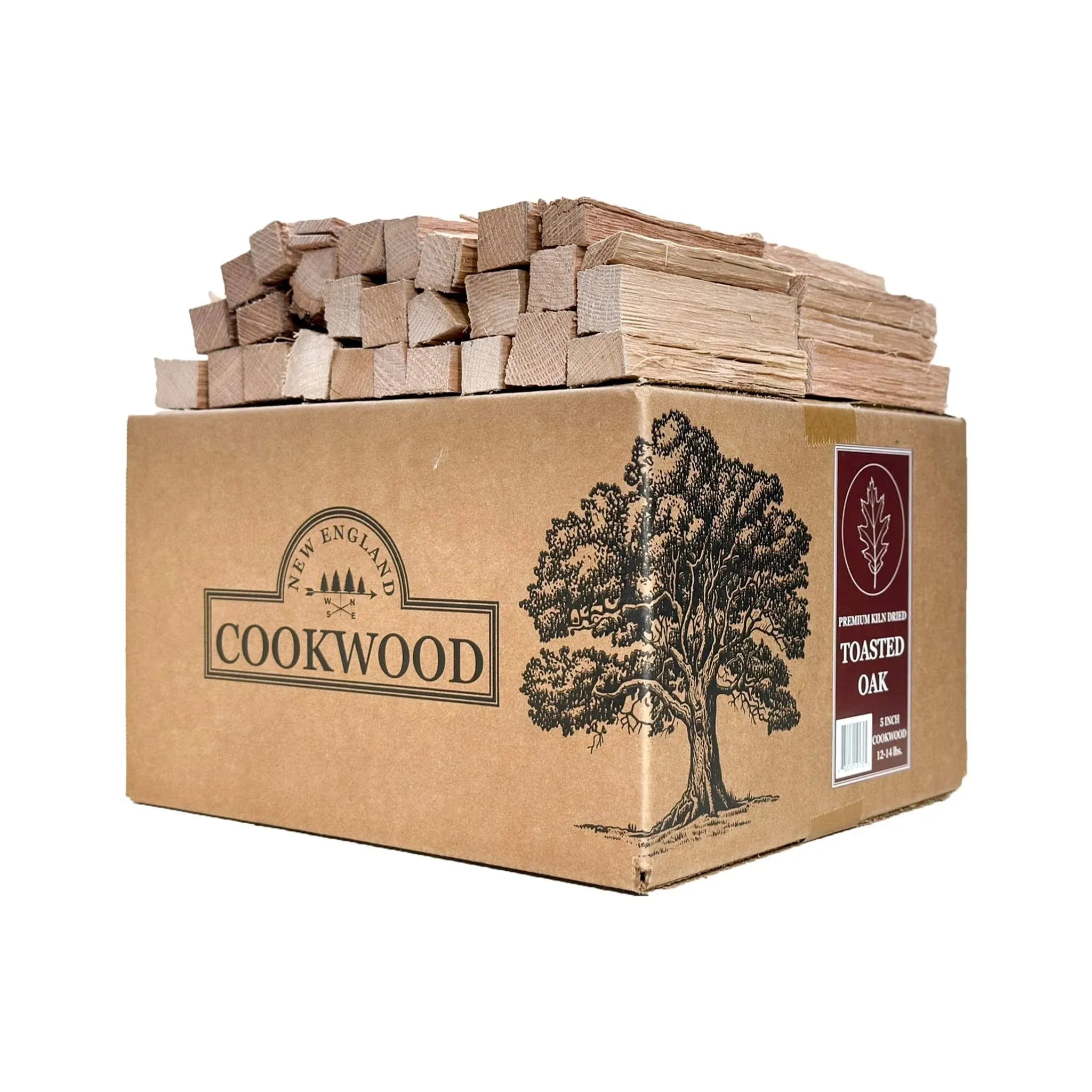 Toasted Oak 5 Inch Universal Cooking Firewood - 14Lbs. ~1000Cuin Premium Kiln