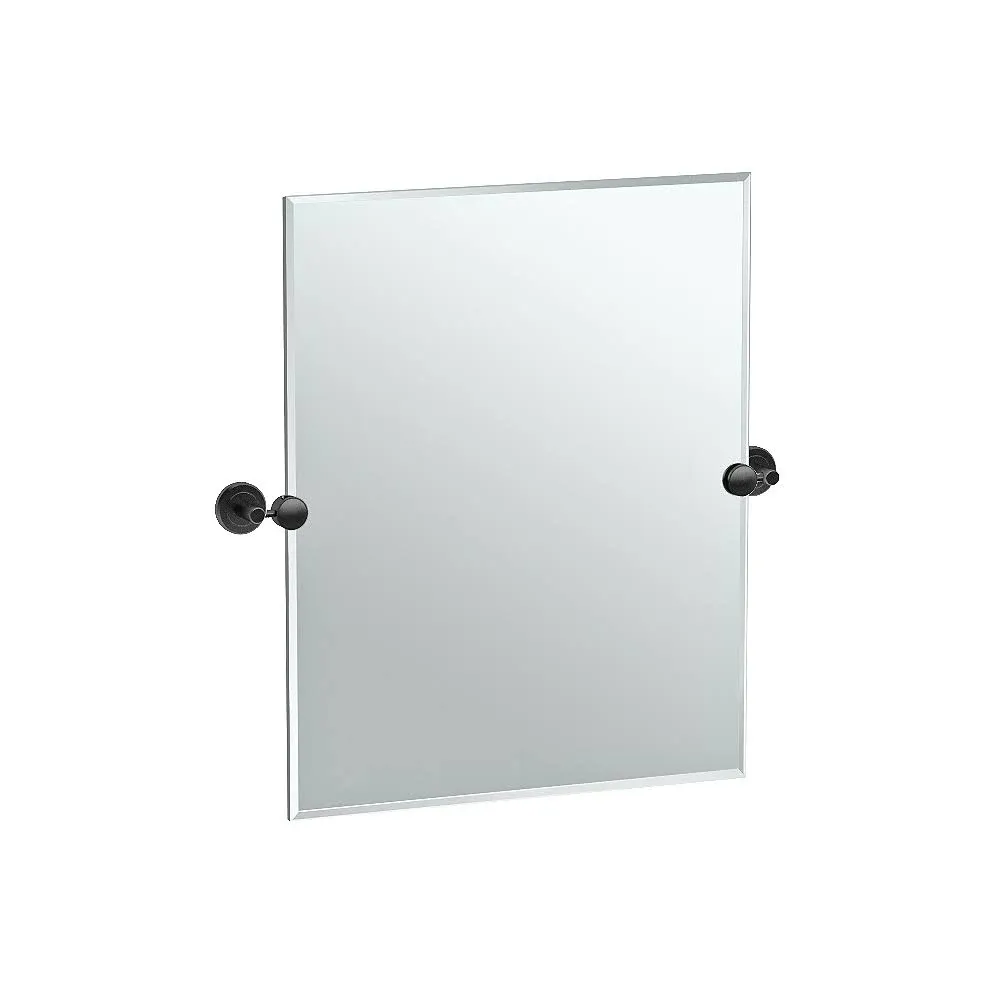 Gatco 4249MXSM II Latitude Small Wall Rectangle Mirror Matte Black, 24 H x 19.5 W