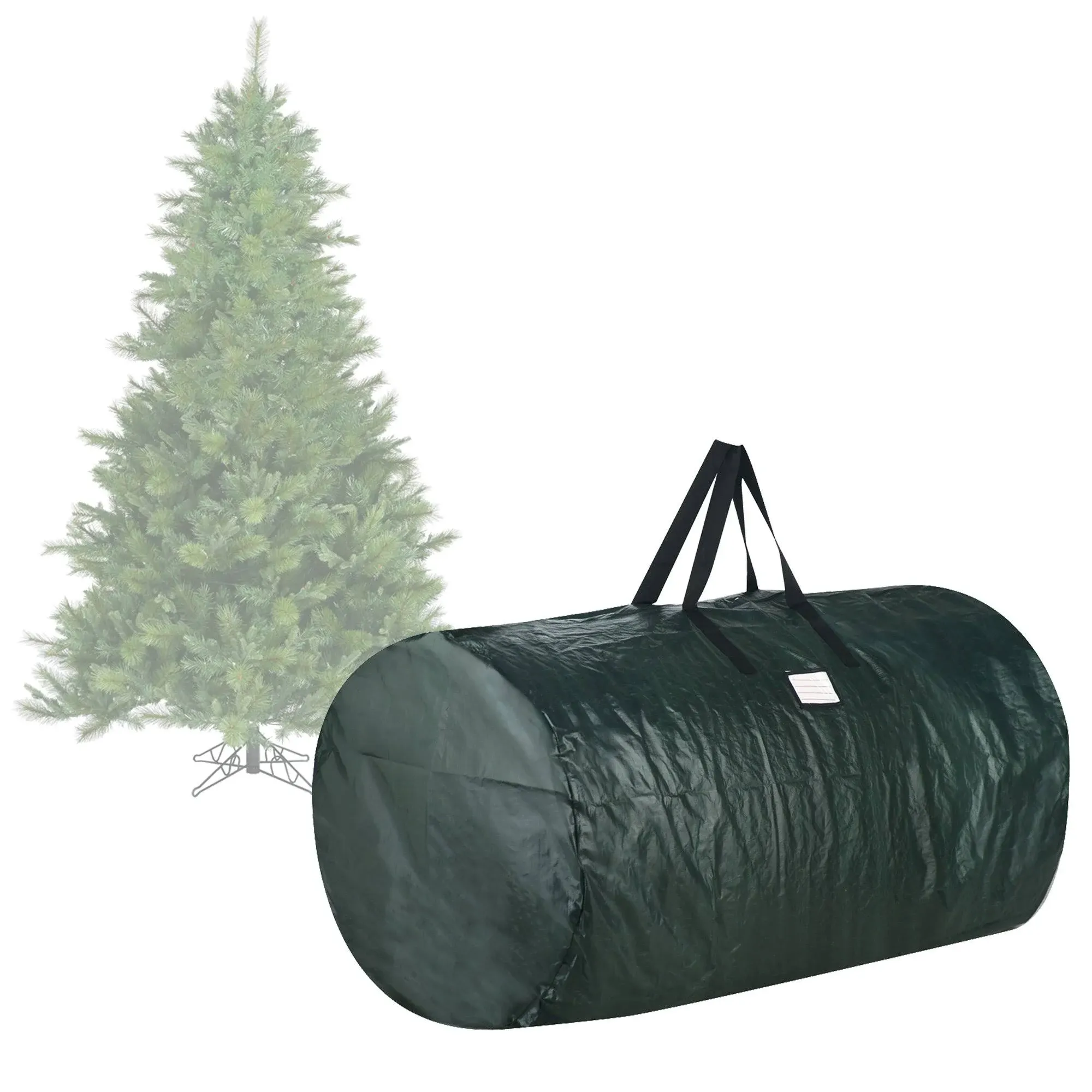 Christmas Tree Storage Bag - Canvas Bag for 7-Foot Artificial Trees - Protects Holiday Decor and Inflatables from Moisture Damage by Elf Stor (Green)