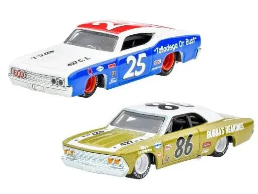 1969 FORD TORINO #25 &amp; 1966 CHEVROLET CHEVELLE #86 SET OF 2 PCS HOT WHEELS HFF31